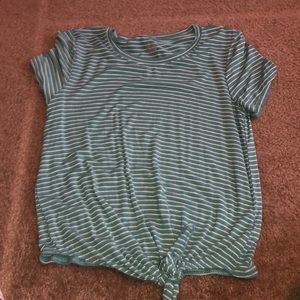 Blue and white striped shirt